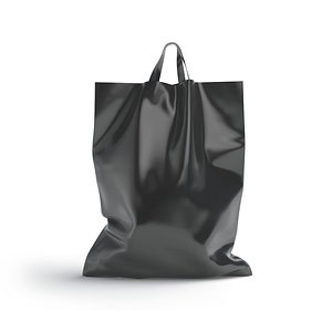 3D Black Loop Handle Plastic Bag - shop carry packet stand