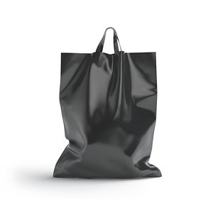 Black Loop Handle Plastic Bag - shop carry packet stand