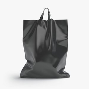 Black Loop Handle Plastic Bag - shop carry packet stand