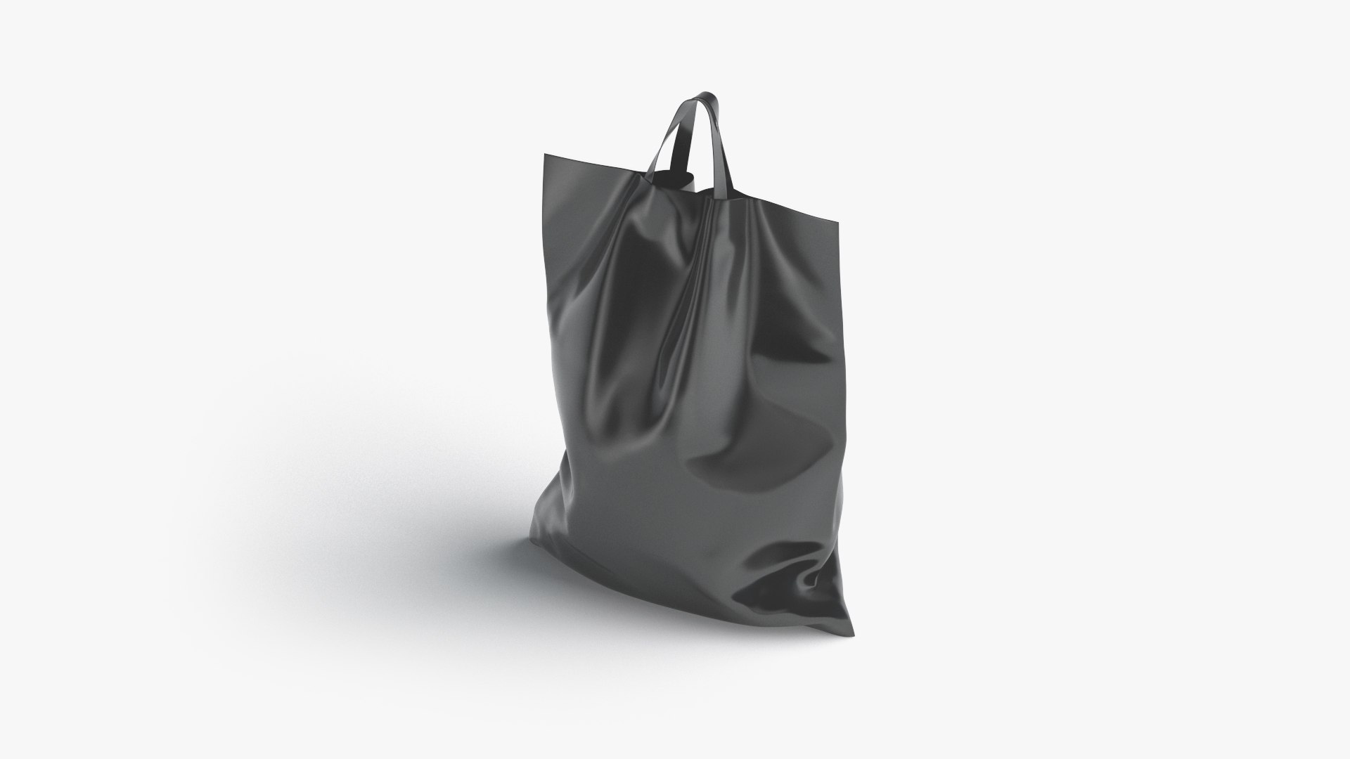 3D Black Loop Handle Plastic Bag - Shop Carry Packet Stand - TurboSquid ...
