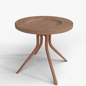 3D Round Wooden Coffee Table model