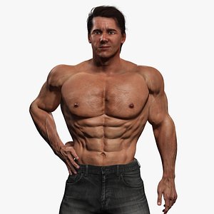 Realistic Strong Male Character  Game Ready 3D model