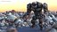 Character Stone Golem Cartoon Gray Rigged for Maya