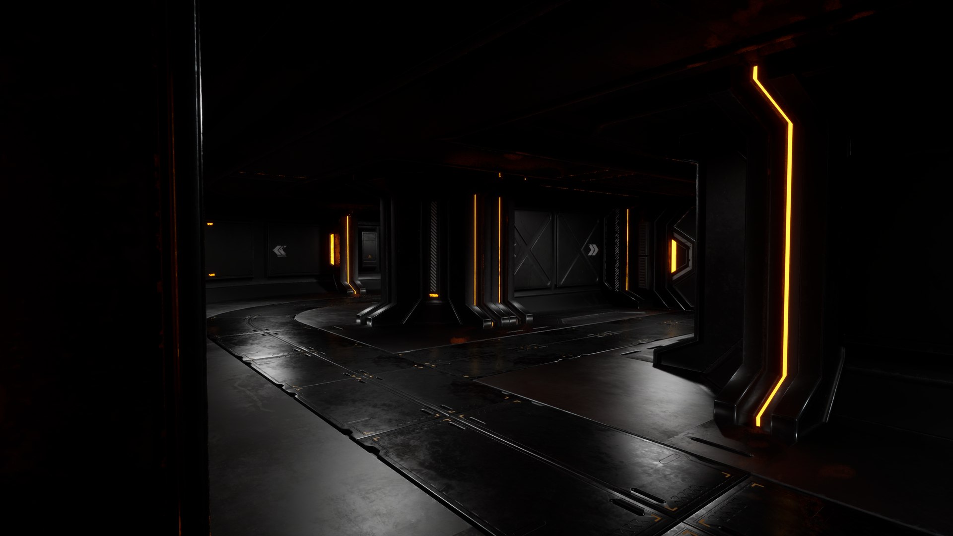 Sci-Fi Modular Corridor Kit Game Ready Environment 3D Model ...
