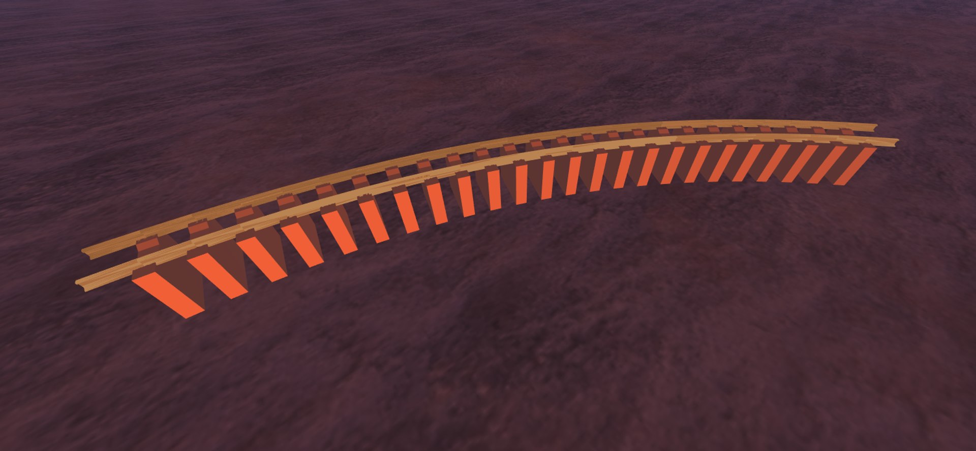3D Model 45 Degree Curve Train Track - TurboSquid 1209009