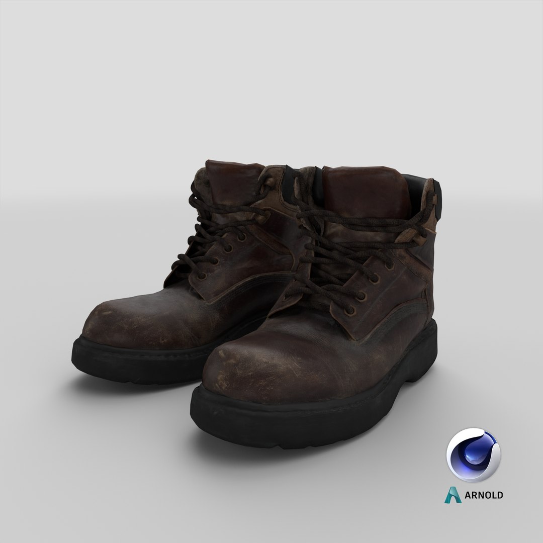 Brown Leather Old Boots 3D model - TurboSquid 2040075