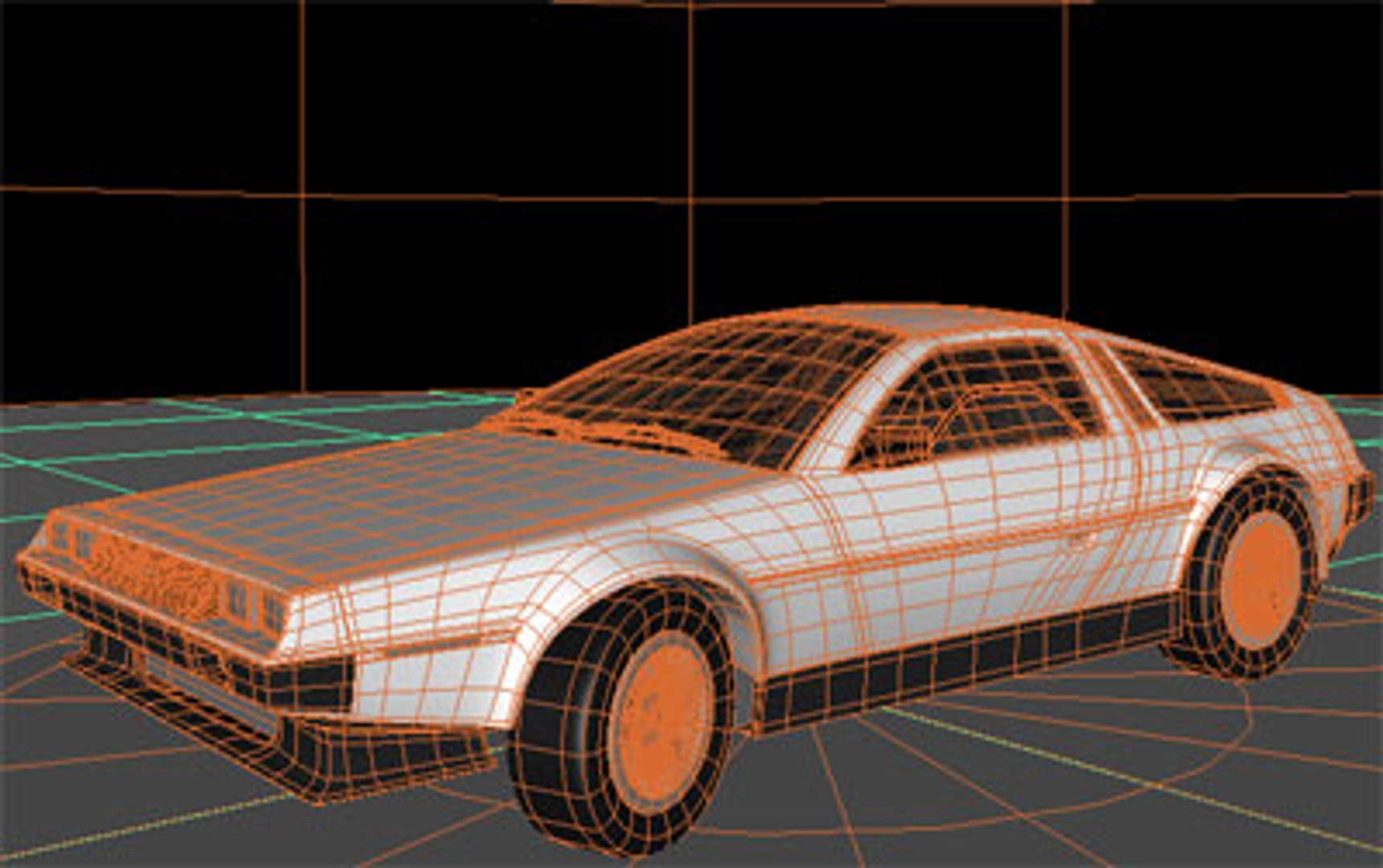 delorean car 3d model