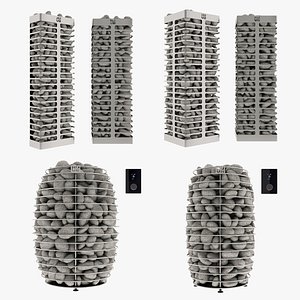 Huum electric sauna heater set 3D model