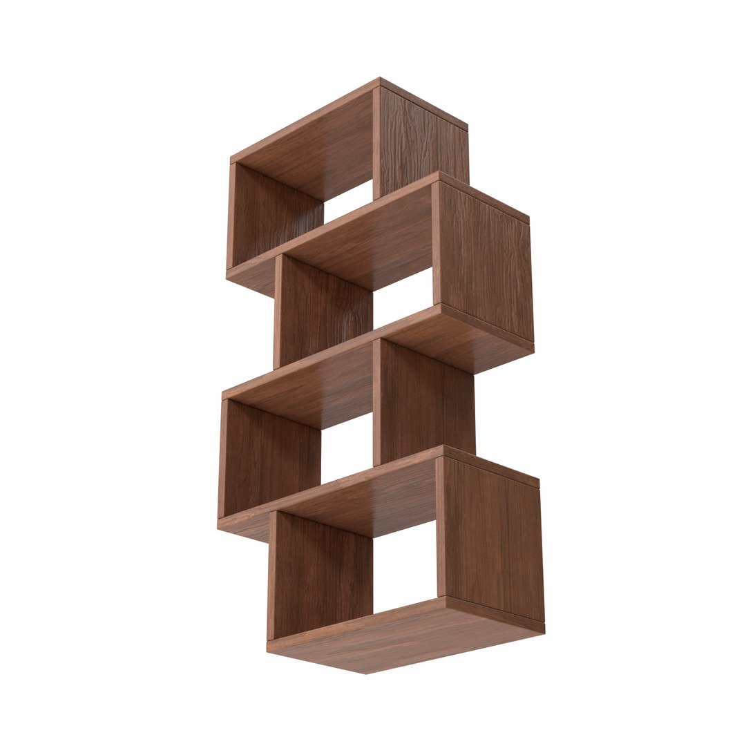 3D Model Bookcase Dark Wood - TurboSquid 1837827