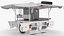 Field Kitchen Trailer with Utensils White 3D