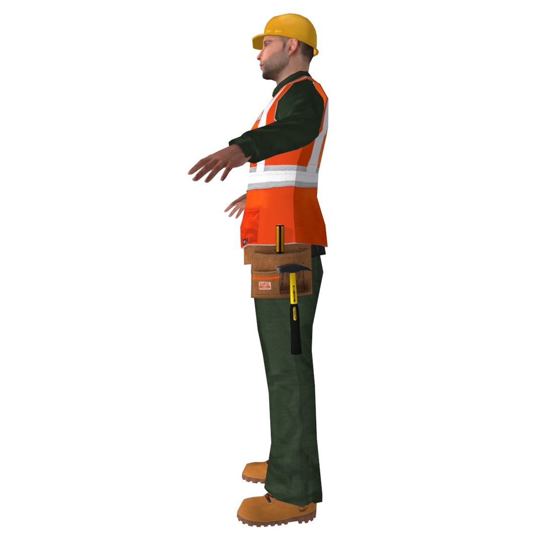 3d Rigged Worker Man Model