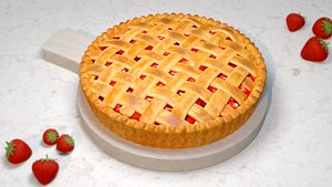 3D 3D Model Strawberry Pie