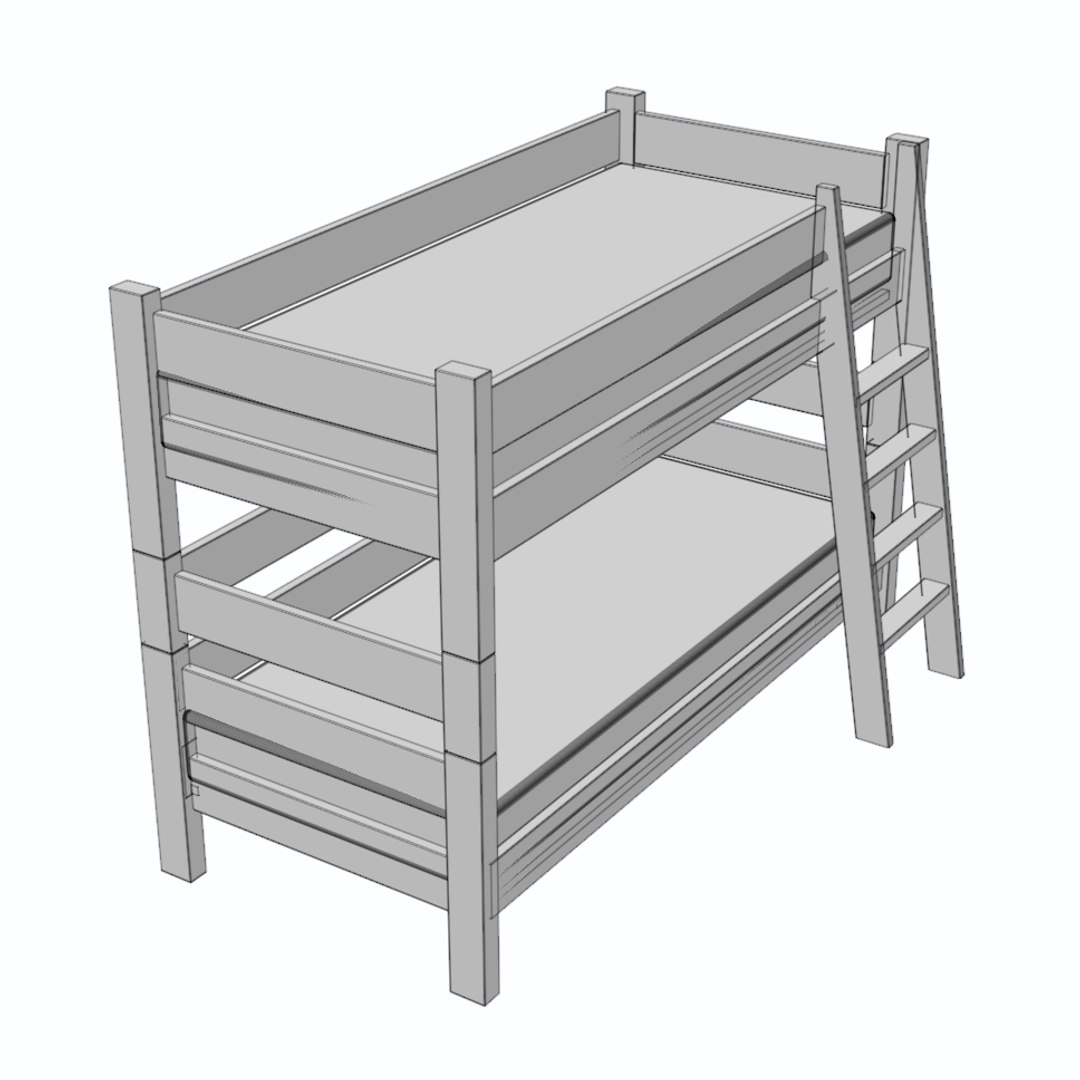 3D Bunk Bed - TurboSquid 1378078