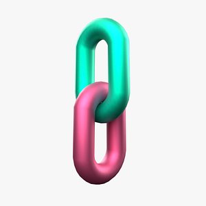 Chain link - link building app web Icon Low-poly 3D model