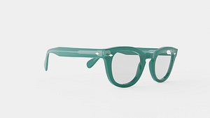 3D model Translucent Bottle Green Square Eyeglasses