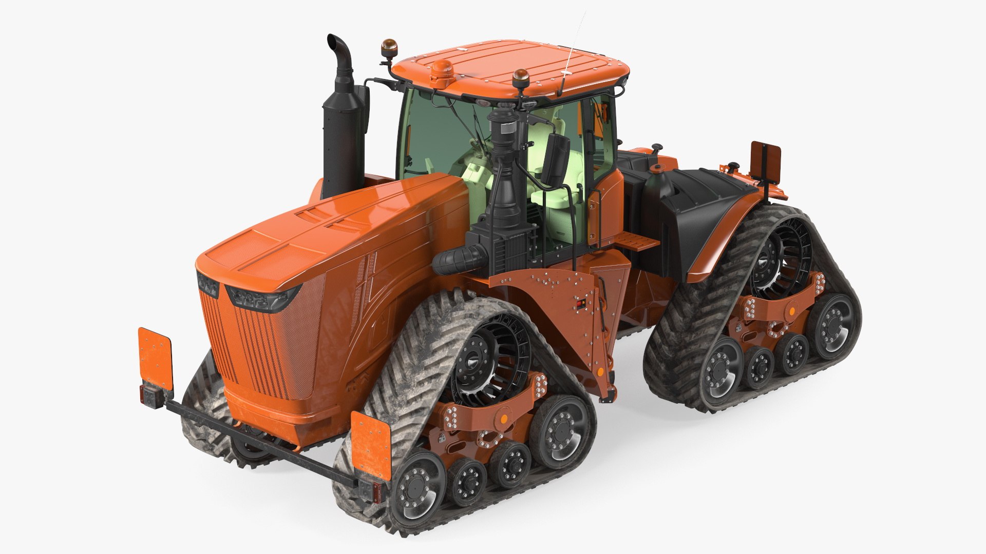 Four Track Tractor Dirty Rigged 3D model preview