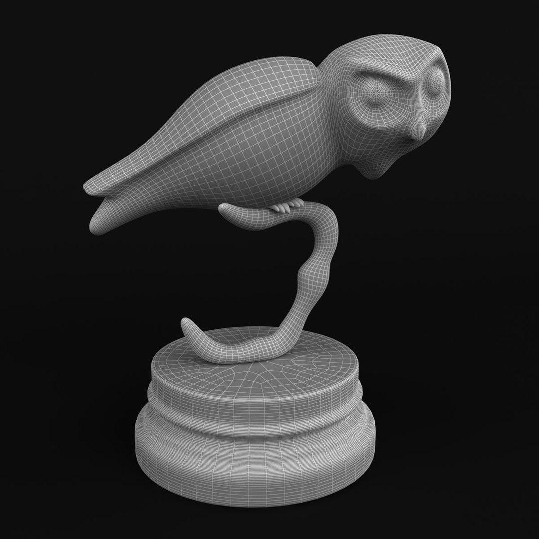 owl statue 3d model