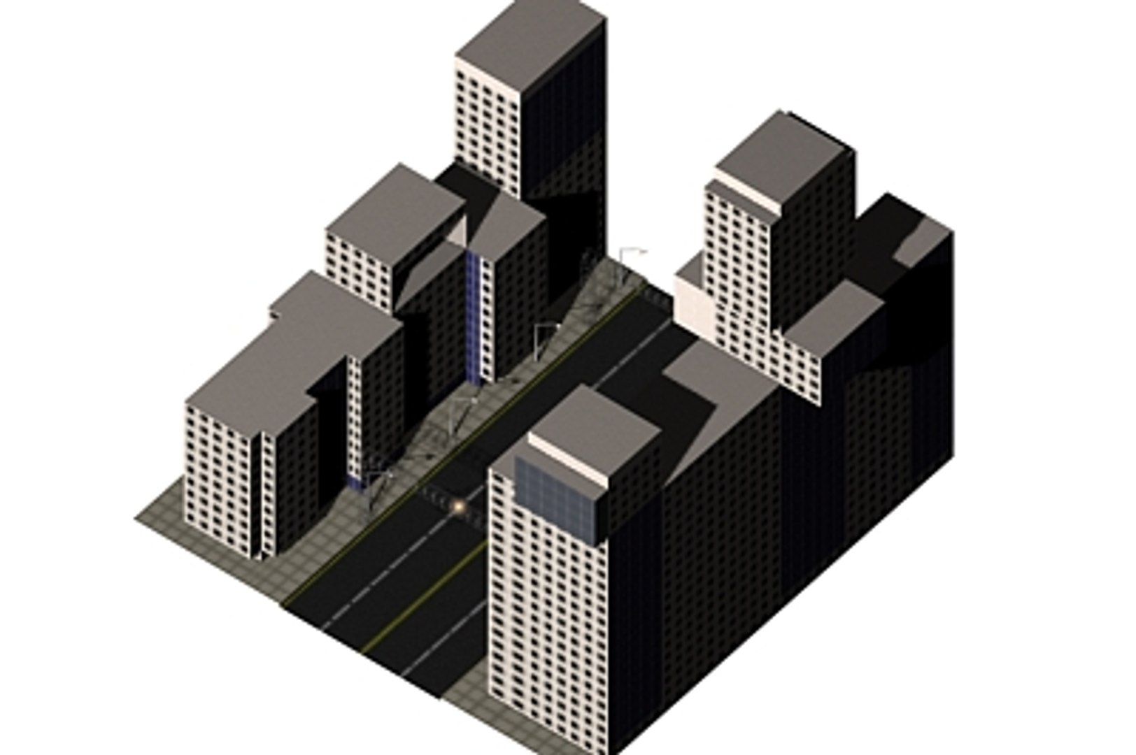 City Building Pack Road 3d Model