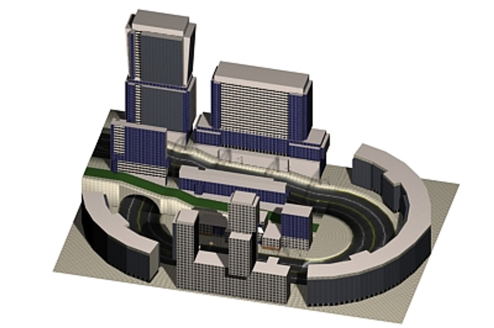 City Building Pack Road 3d Model