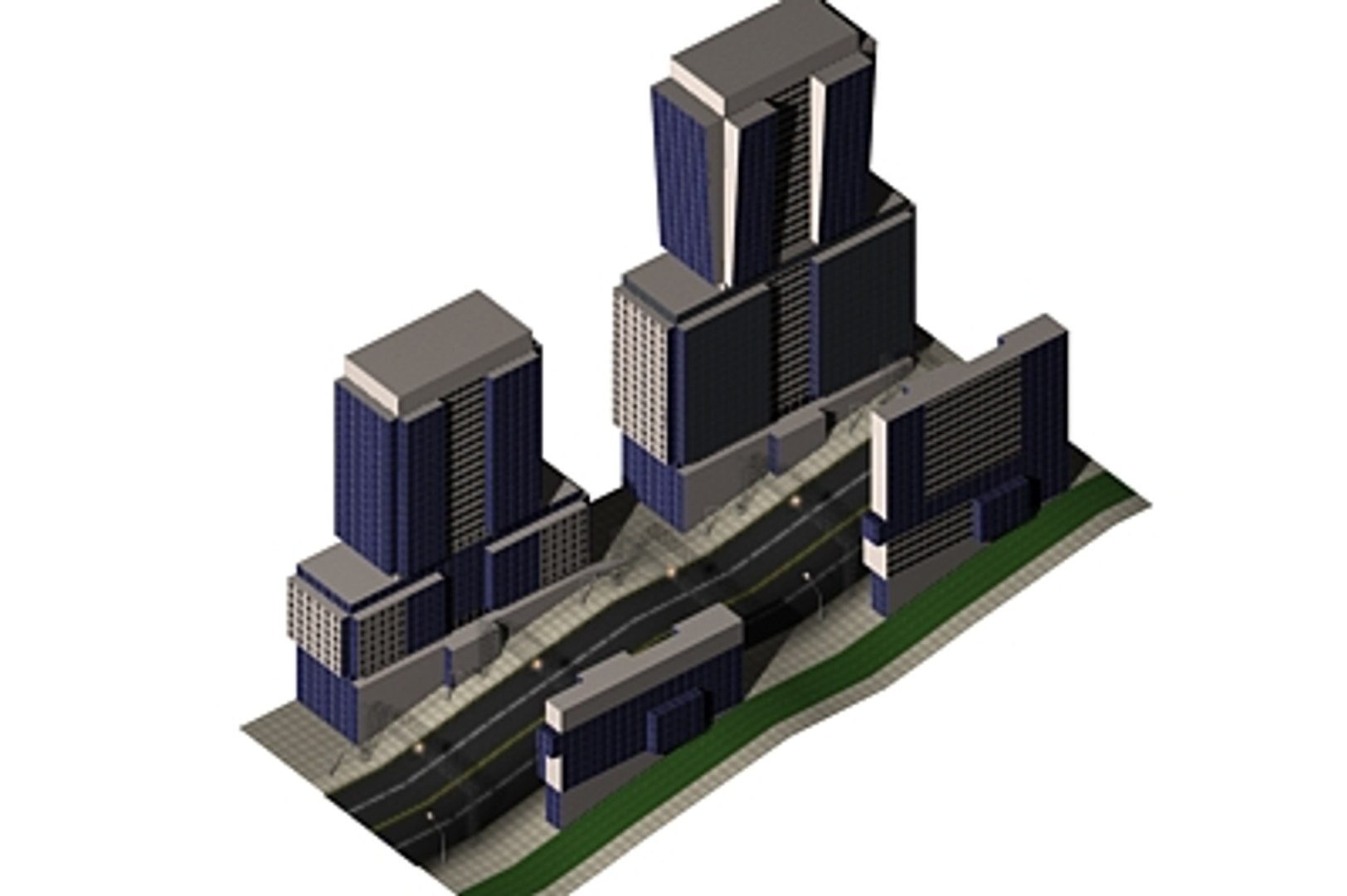 City Building Pack Road 3d Model