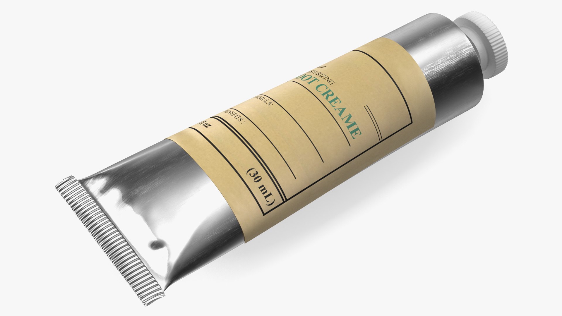 Foot Cream in Collapsible Tube 3D model preview