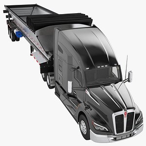 Kenworth T680 Semi Truck 2024 Live Bottom Trailer 05