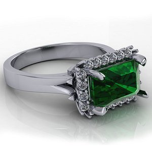 emerald ring 3d model