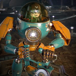 3D pilot boy mecha model