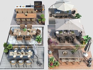 Camping Patio Furniture Outdoor Table and Chairs Beach Umbrella