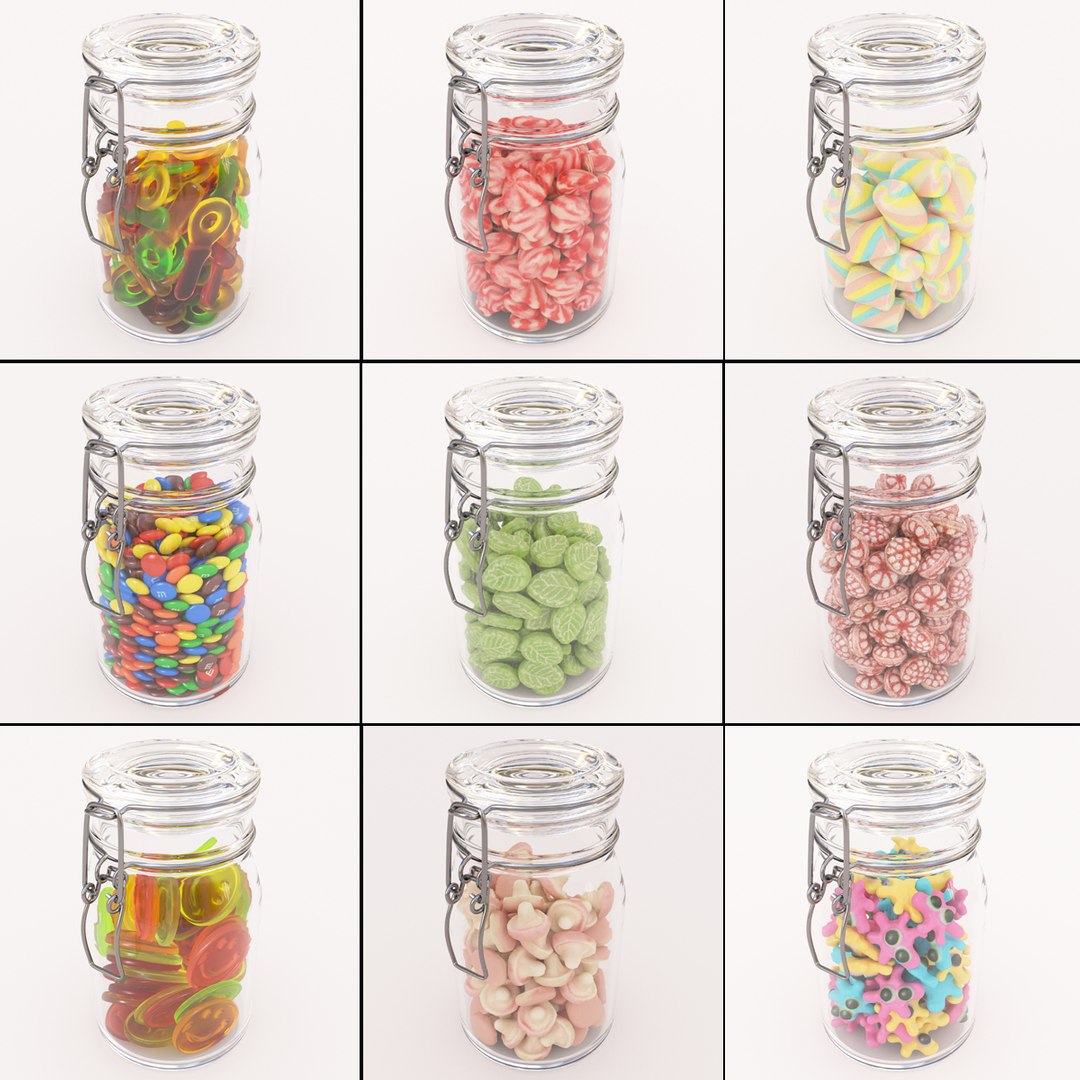 Candy in Jars 3D Model Collection