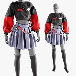 3D model Girls Outfit