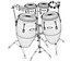 3d model of bongos congas tambourine cow