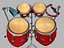 3d model of bongos congas tambourine cow