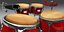 3d model of bongos congas tambourine cow