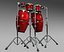 3d model of bongos congas tambourine cow