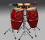 3d model of bongos congas tambourine cow