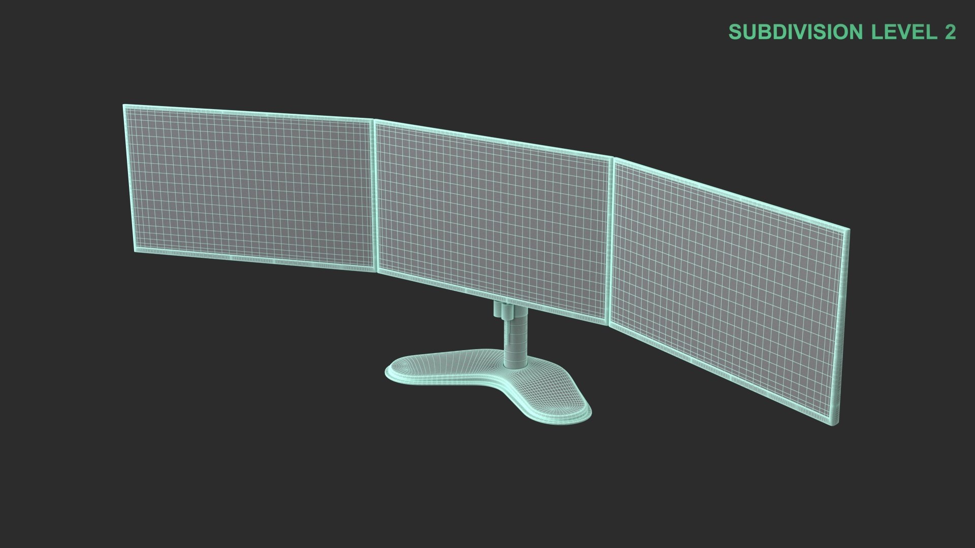 Triple Monitors With Stand 3D - TurboSquid 2389847