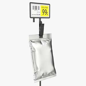 3D Store Merchandise Clip Hangers with Label Holder model