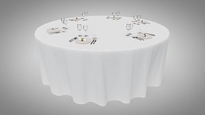 3D dinner table cutlery model