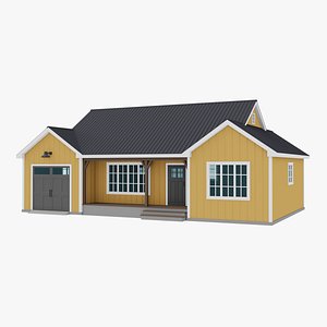 Classic american house with garage 3D model