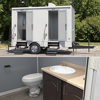 Portable Restroom Trailer Two Station
