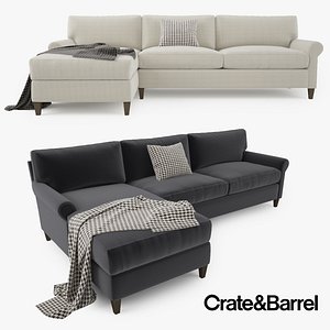 Crate and Barrel Montclair 2 Piece Sectional Sofa