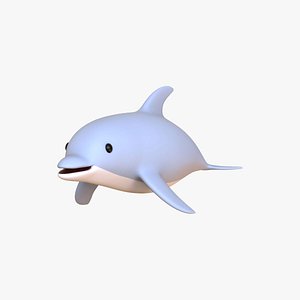 Low Poly - Cartoon Dolphin Rigged 3D