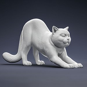 Cute Stretching Cat 3D print model