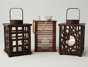 wooden lanterns 3D