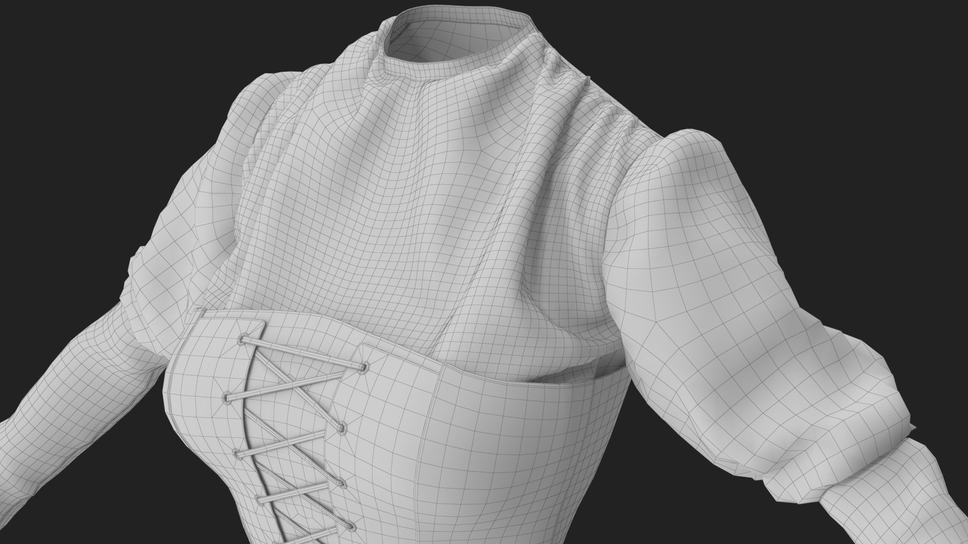 Blouse with Corset Leather 3D model https://p.turbosquid.com/ts-thumb/S0/jwHf18/NQ/wireframe_06/jpg/1694609271/1920x1080/fit_q87/d17c74473d5f8a9868061c252db02d492acda147/wireframe_06.jpg