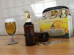 3d bottle beer glass fisher model