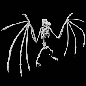 3D Rigged Bat skeleton