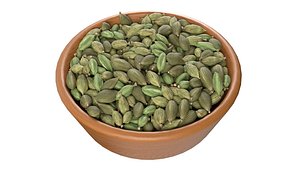 Dried green cardamom bowl 3D model