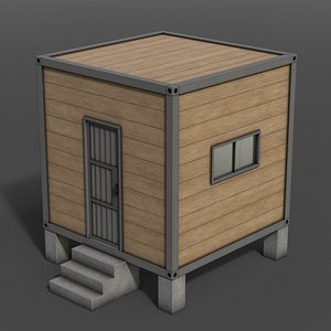 3D PBR Container House AC V3 model